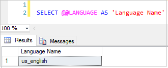 SQL server configuration function- @@Language