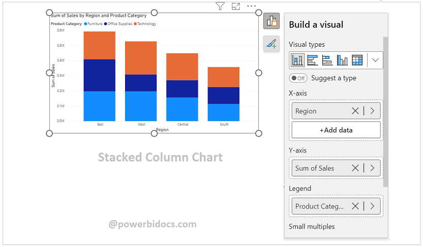 Stacked Column Chart - Power BI 2023