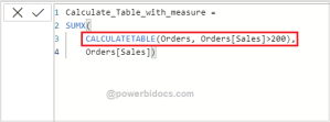 DAX CALCULATETABLE Function - Power BI Docs