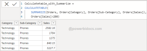DAX CALCULATETABLE Function - Power BI Docs