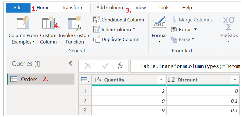Select Query in Query Editor