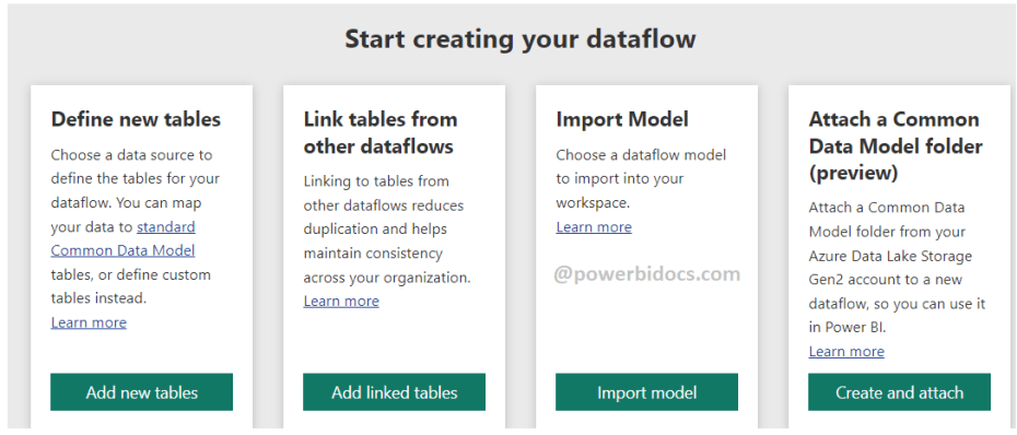 Define new table in Data flow