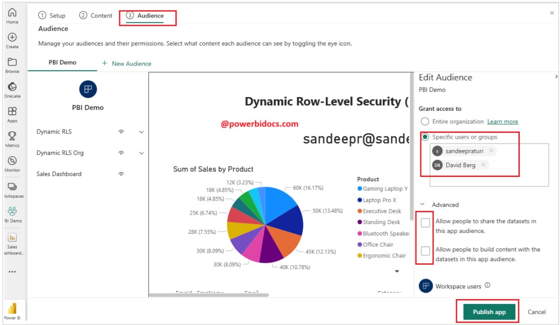 Audience in Power BI Apps