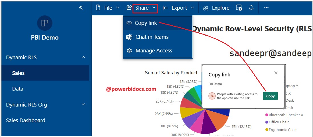 Share app in Power BI